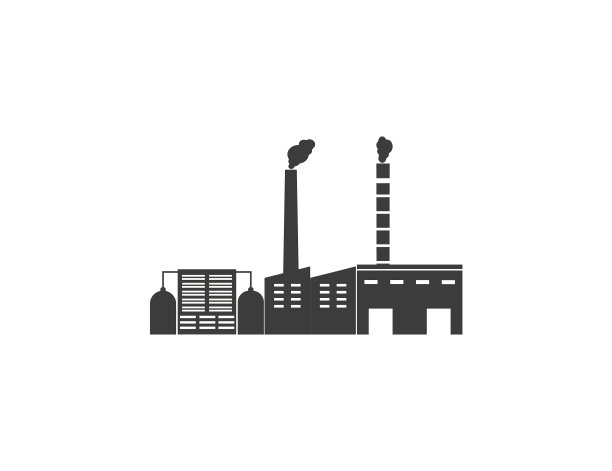 建筑工厂工业图标上的白色图片下载