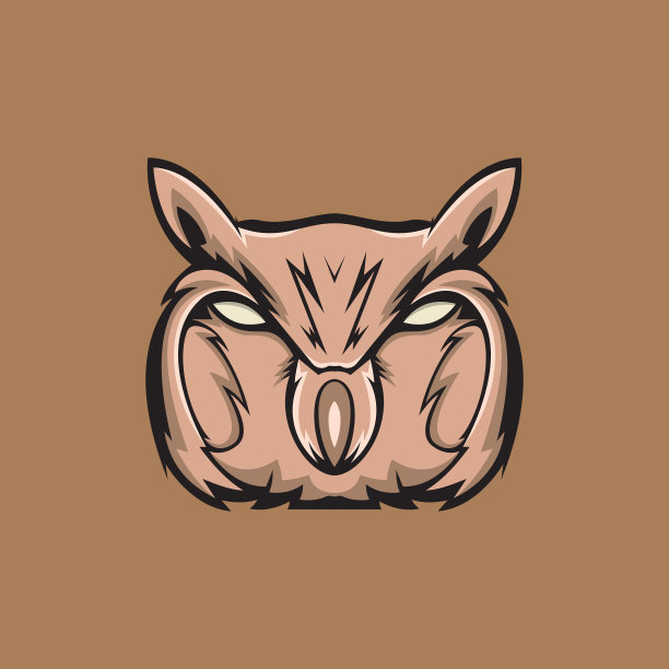 吉祥物吓人的猫头鹰头图片下载