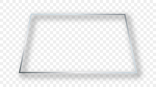 银色发光的梯形框架与阴影图片下载