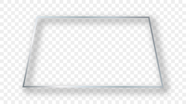 银色发光的梯形框架与阴影图片下载