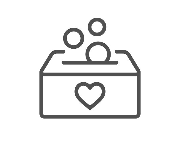 捐款箱线图标募款箱标志图片下载