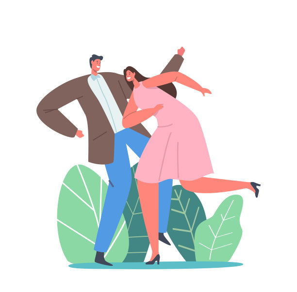 年轻的情侣跳舞，业余的人活跃图片下载