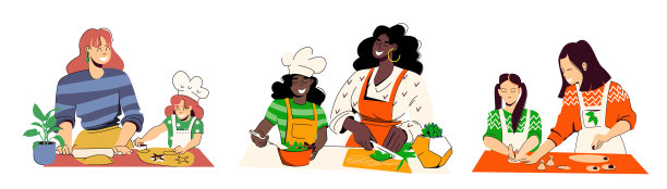 让妈妈和女儿一起做饭图片下载