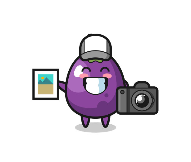 性格茄子当摄影师图片下载