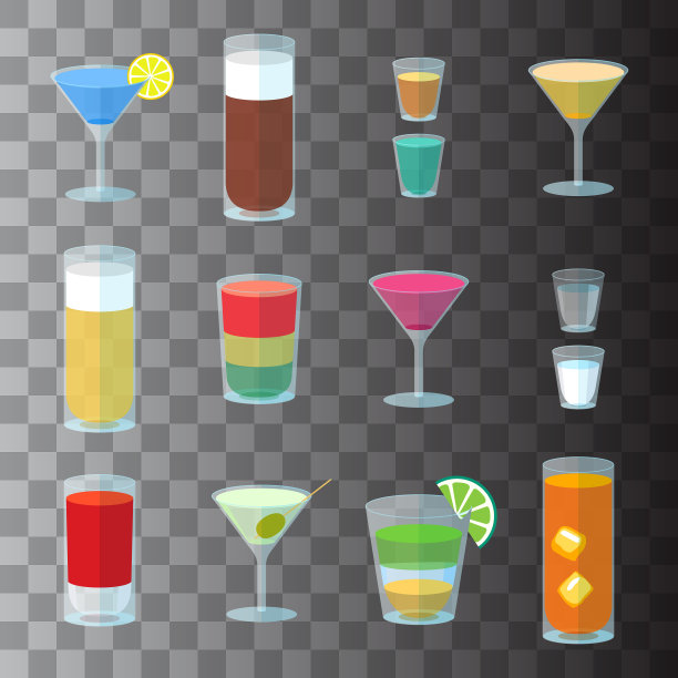 将鸡尾酒倒入透明玻璃杯中图片下载