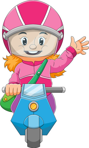 女孩骑着摩托车，挥舞着图片下载