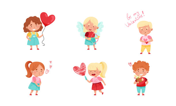 脸红的男孩和女孩的性格感觉爱和图片下载