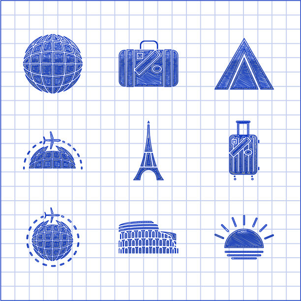 设置在意大利罗马埃菲尔铁塔体育馆日落图片下载