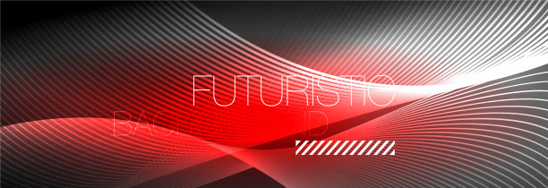 抽象的霓虹灯在黑暗中发出波浪般的光图片下载