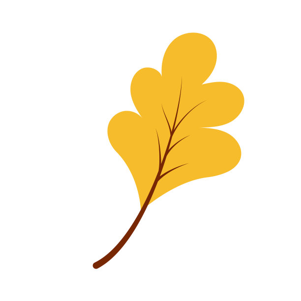 橡木叶手绘风格图片下载