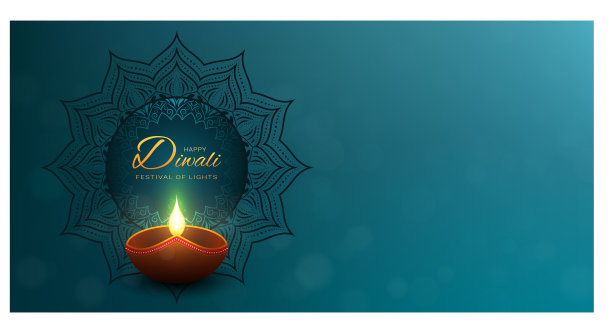 快乐排灯节背景与问候文字图片下载