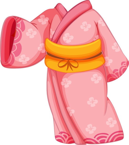 日本和服孤立在白色背景上图片下载