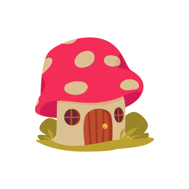 可爱的仙人幻想房子在蘑菇的形状图片下载