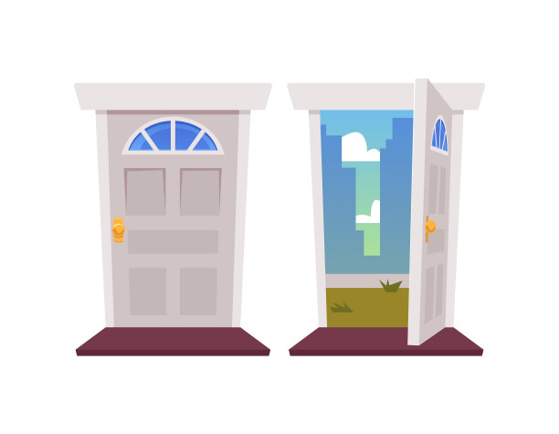 打开和关闭房屋大门a图片下载