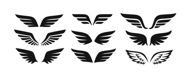 黑色翅膀图标Logo合集图片下载