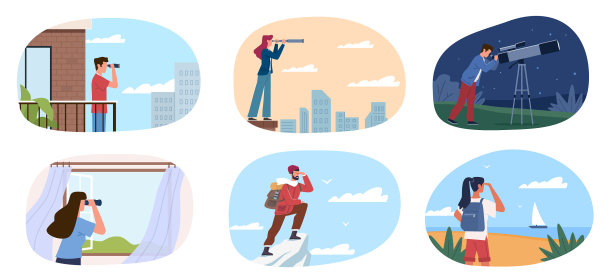 人们看未来不同的字符图片下载