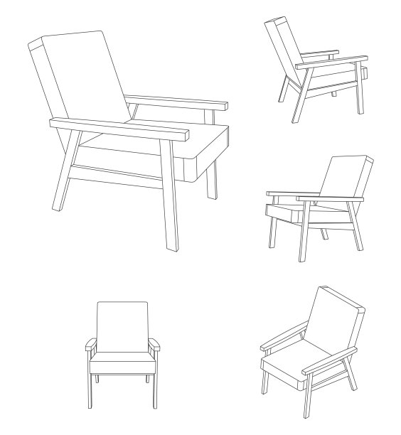向量休息室扶手椅孤立在白色图片下载