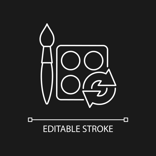 黑色主题的油漆填充白色线性图标图片下载