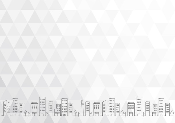 手绘建筑街道和多边形背景插图图片下载