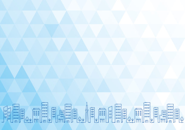 手绘建筑街道和多边形背景插图图片下载