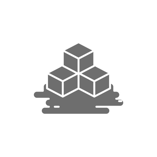 三个灰色的冰块图标隔离在白色上图片下载