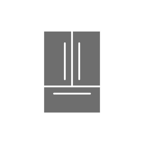 法式门冰箱2门冰箱灰色图标图片下载