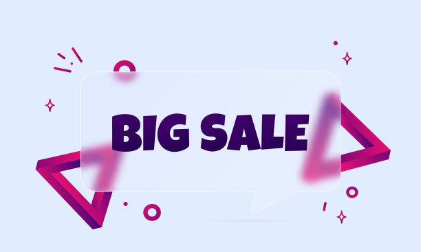 大的销售。演讲气泡横幅与大减价的文本。Glassmorphism风格。用于商业、营销和广告。孤立背景向量。每股收益10图片下载