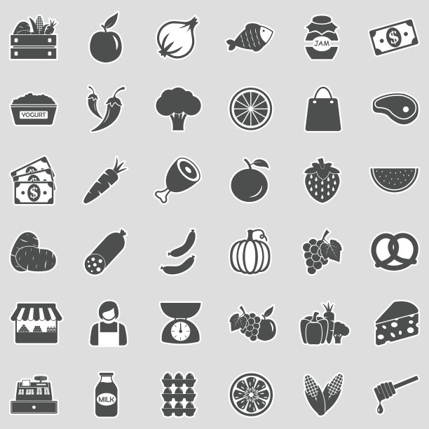 市场图标。贴纸设计。矢量插图。图片下载