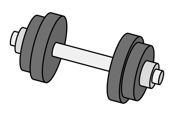 哑铃孤立矢量插图。图片下载