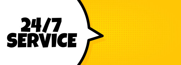 24 7服务。语音气泡横幅与24 7服务文本。扬声器。用于商业、营销和广告。孤立背景向量。每股收益10图片下载
