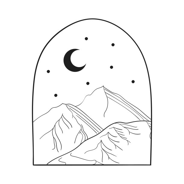 波西米亚现代拱门设计。新月,星星图片下载