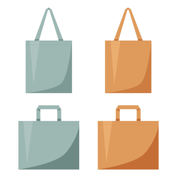 平面设计布袋集合矢量插图图片下载