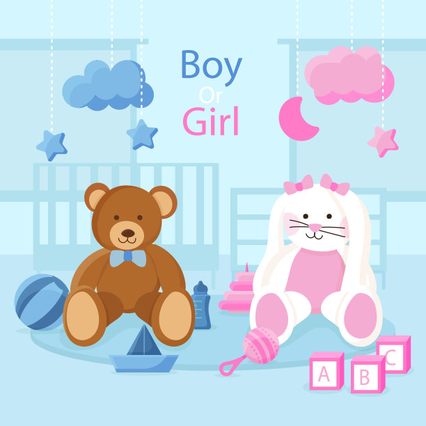 性别揭示概念说明在平面设计矢量插图图片下载