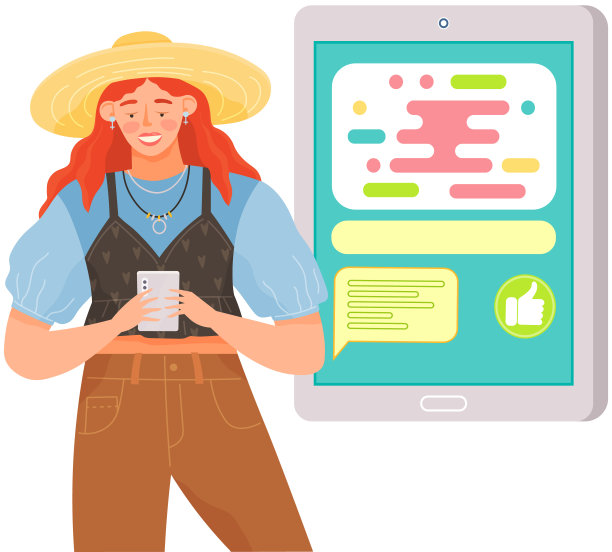 拿着智能手机的女人在抽象的背景下交流。女孩在网上聊天图片下载