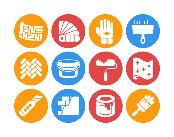 家居维修，重塑，重新装饰字形图标集图片下载