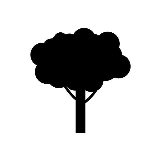 白色背景上的树图标。图片下载