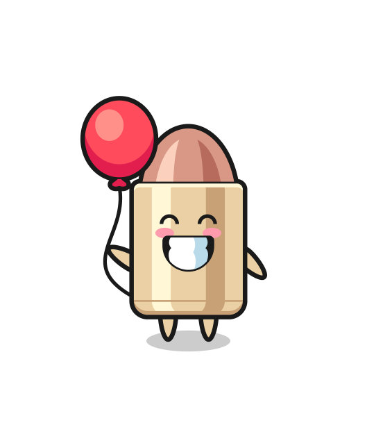 子弹吉祥物正在玩气球图片下载