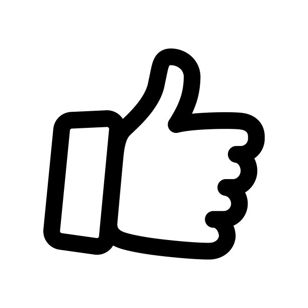 点赞图标集。竖起大拇指的线条图标。平面样式-股票向量。图片下载