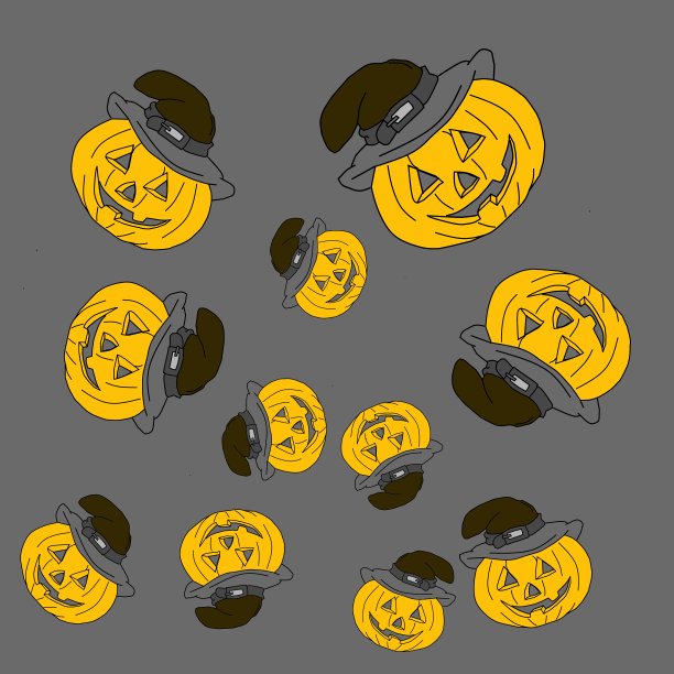 一幅在黑暗背景下的万圣节人物形象图片下载