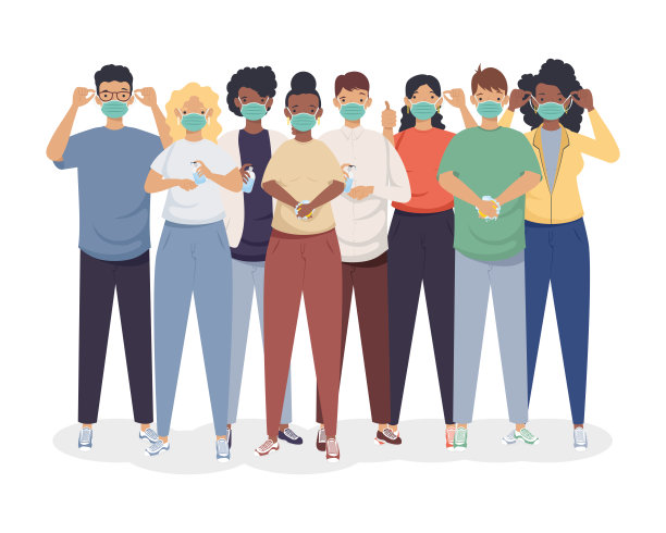 预防新冠肺炎，人们戴医用口罩图片下载