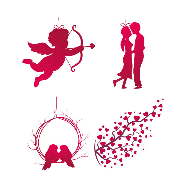 爱情图标收集矢量设计图片下载