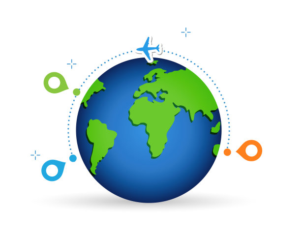 航空旅行、国际航班或国与国之间的货物运输的概念。图片下载