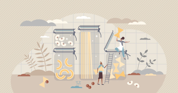 食品存储和玻璃罐的杂货和新鲜的食物小的人的概念图片下载