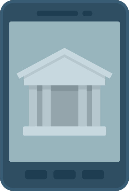 智能手机银行网上贷款图标扁平孤立图片下载