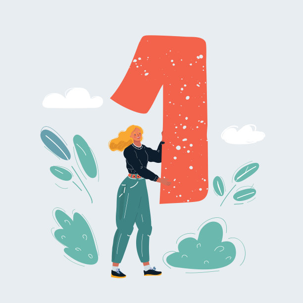 矢量插图的女人持有大的第一whie背景。图片下载