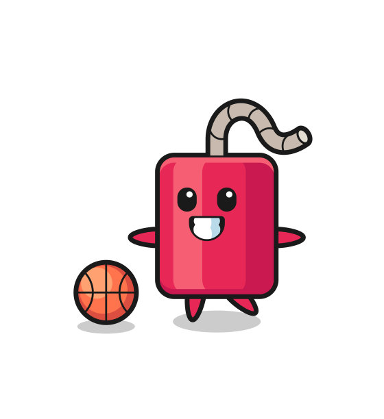 炸药卡通正在打篮球图片下载