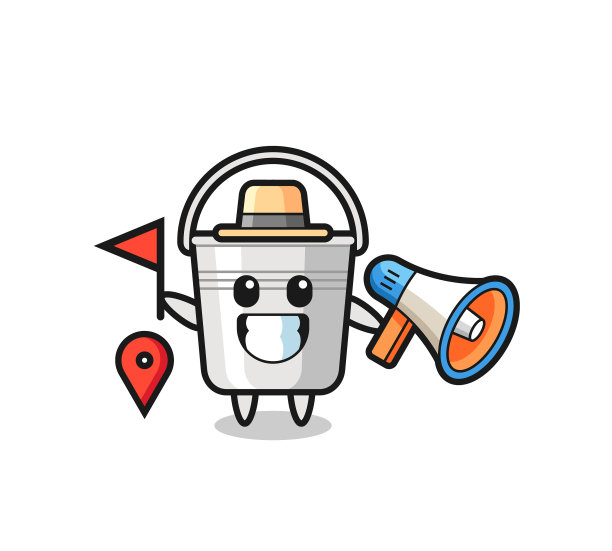 卡通人物金属桶为导游图片下载