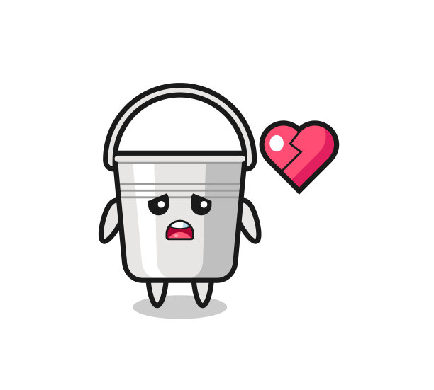 铁桶卡通是心碎的图片下载