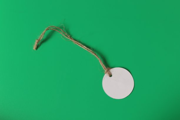 绿色背景上的空白纸标签图片下载