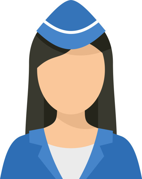 空姐图标扁平孤立图片下载